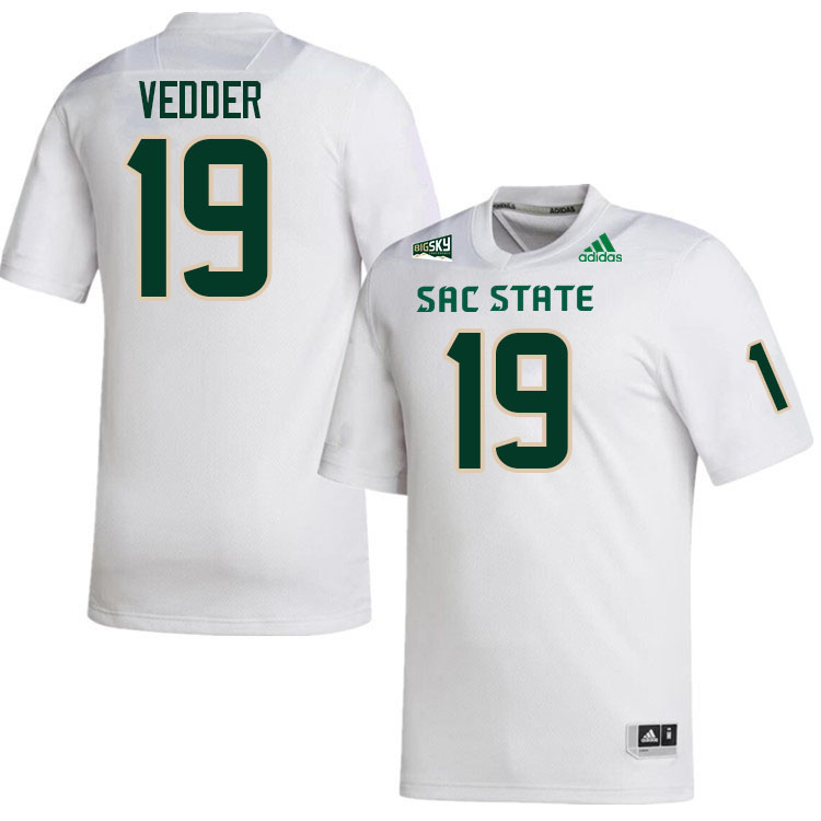 Sacramento State Hornets #19 Zelmar Vedder College Football Jerseys Stitched Sale-White